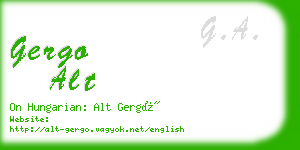 gergo alt business card